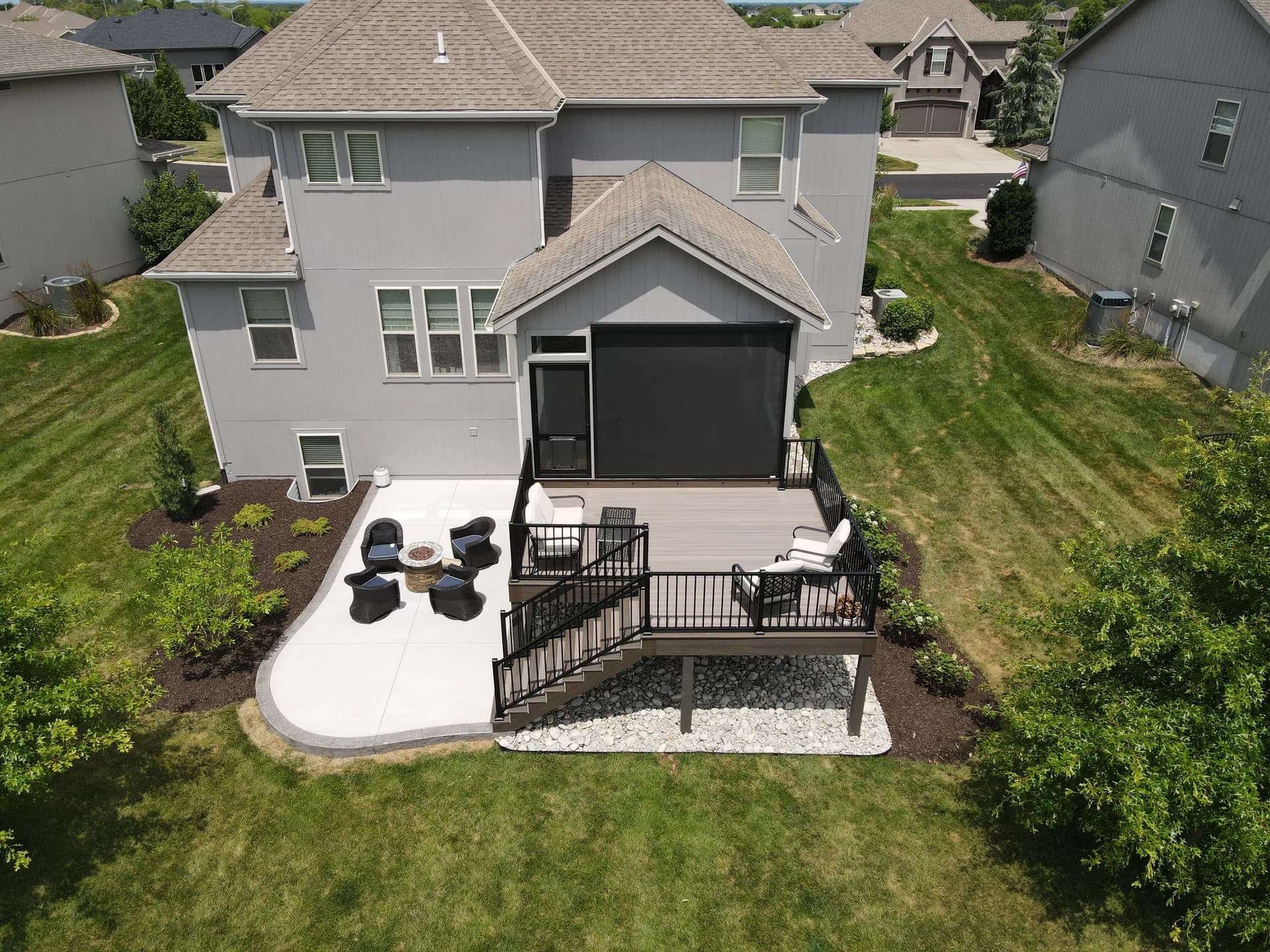 Multi-level deck with stairs