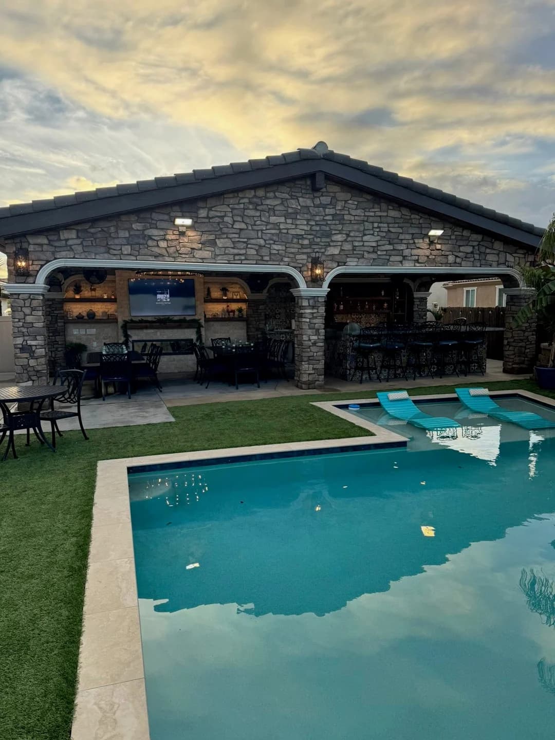 Outdoor Kitchen & Stone Fireplace photo 3